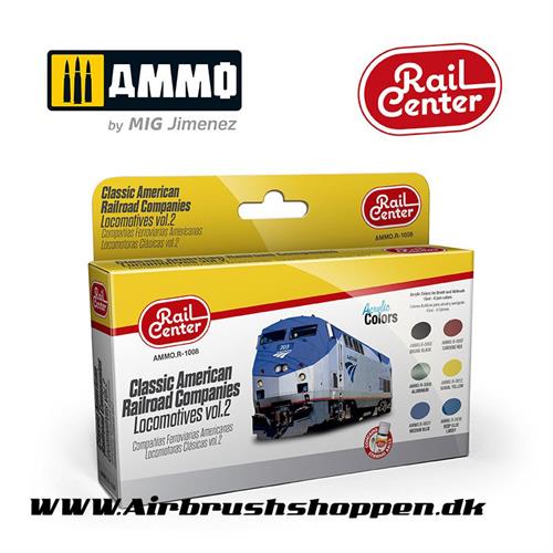AMMO.R-1008 Classic American Railroad Companies – Locomotives Vol.2  6 x 15 ml